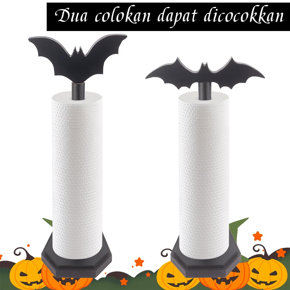 Bat Paper Towel Holder, Paper Towel Roll Holder For Kitchen Bathroom, Halloween Kitchen Decor, Goth Kitchen Decor With Coffin Ba