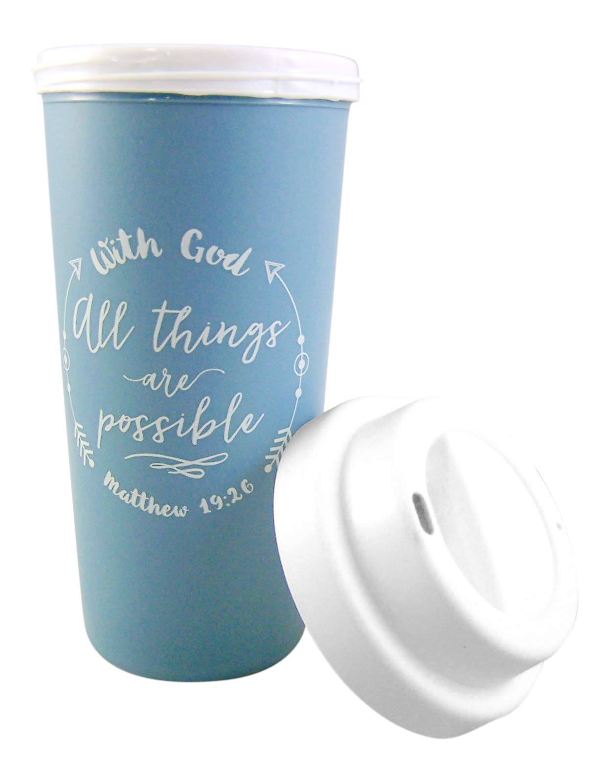 With God All Things Are Possible Matthew 19:26 Double Wall Tumbler, 12 Ounce