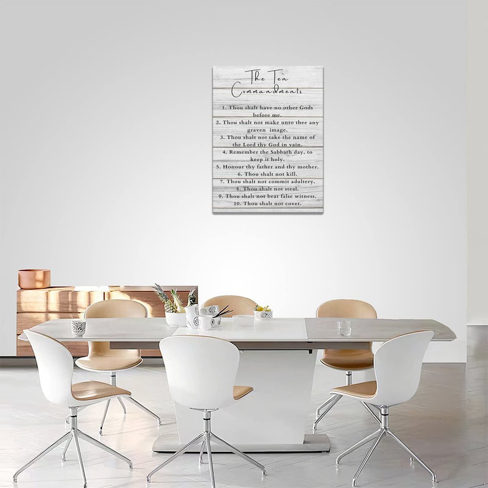 Ten Commandments Wall Decor 10 Commandments Wall Art Bible Verse Canvas Painting Christian Scriptures Pictures Prints Modern Fra