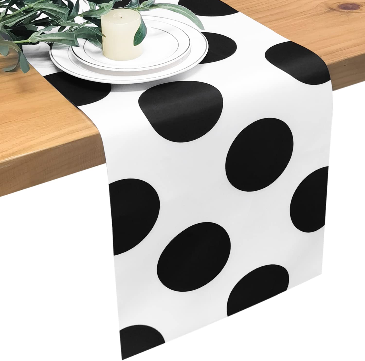 Letjolt Table Runner Black Dot Signs 12 x 72 Inches