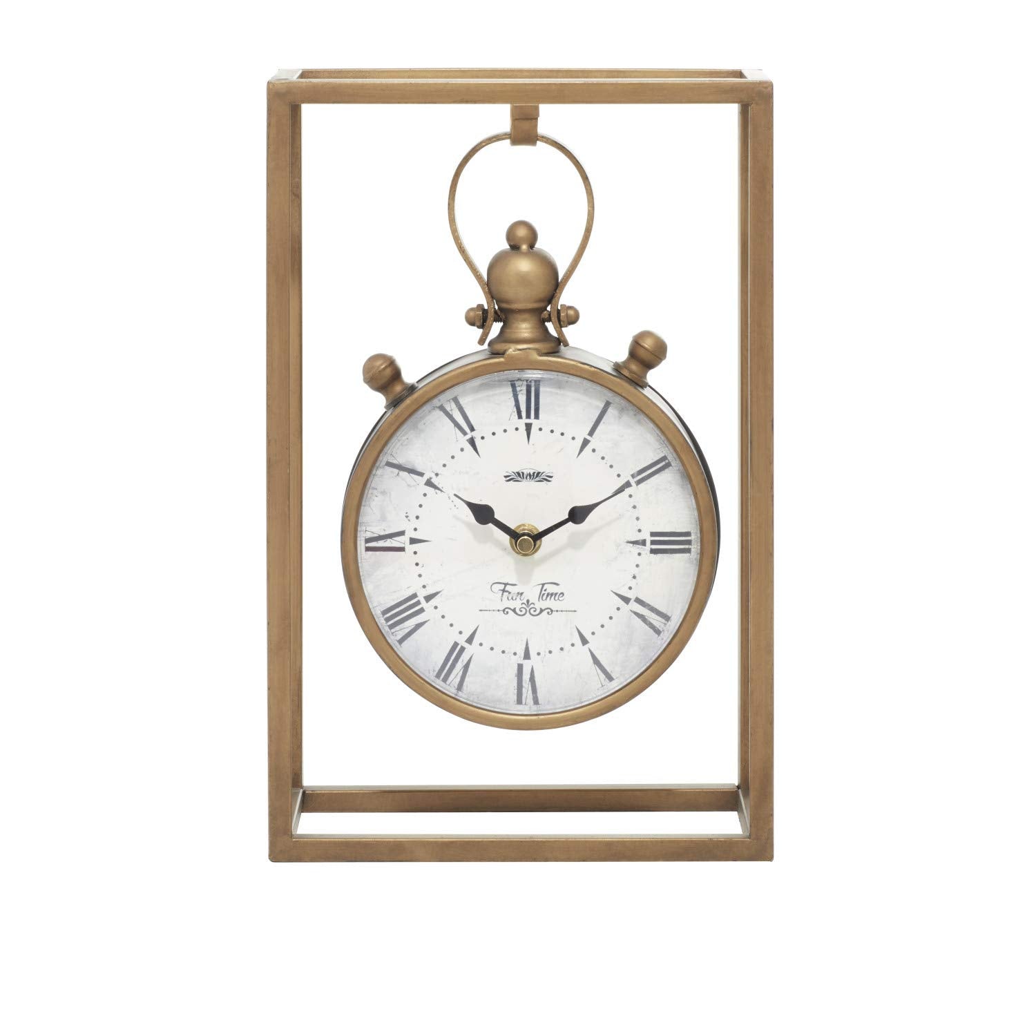 Deco 79 Metal Standing Stopwatch Clock, 9 x 4 x 13, Bronze
