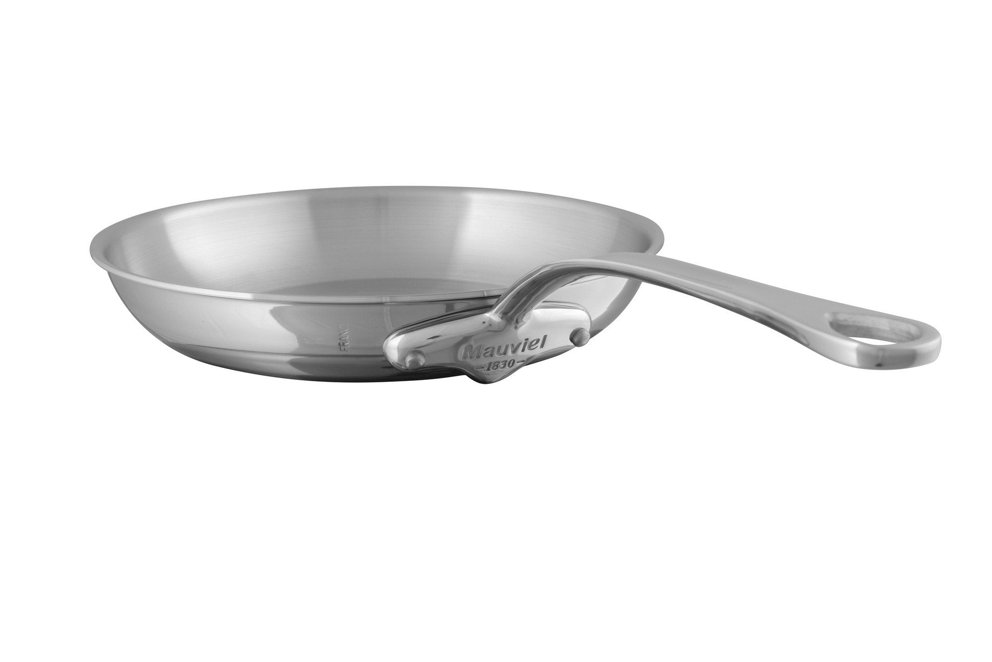 Mauviel MCook 5-Ply Polished Stainless Steel Fying Pan With Cast Stainless Steel Handle, 7.9-in, Made In France