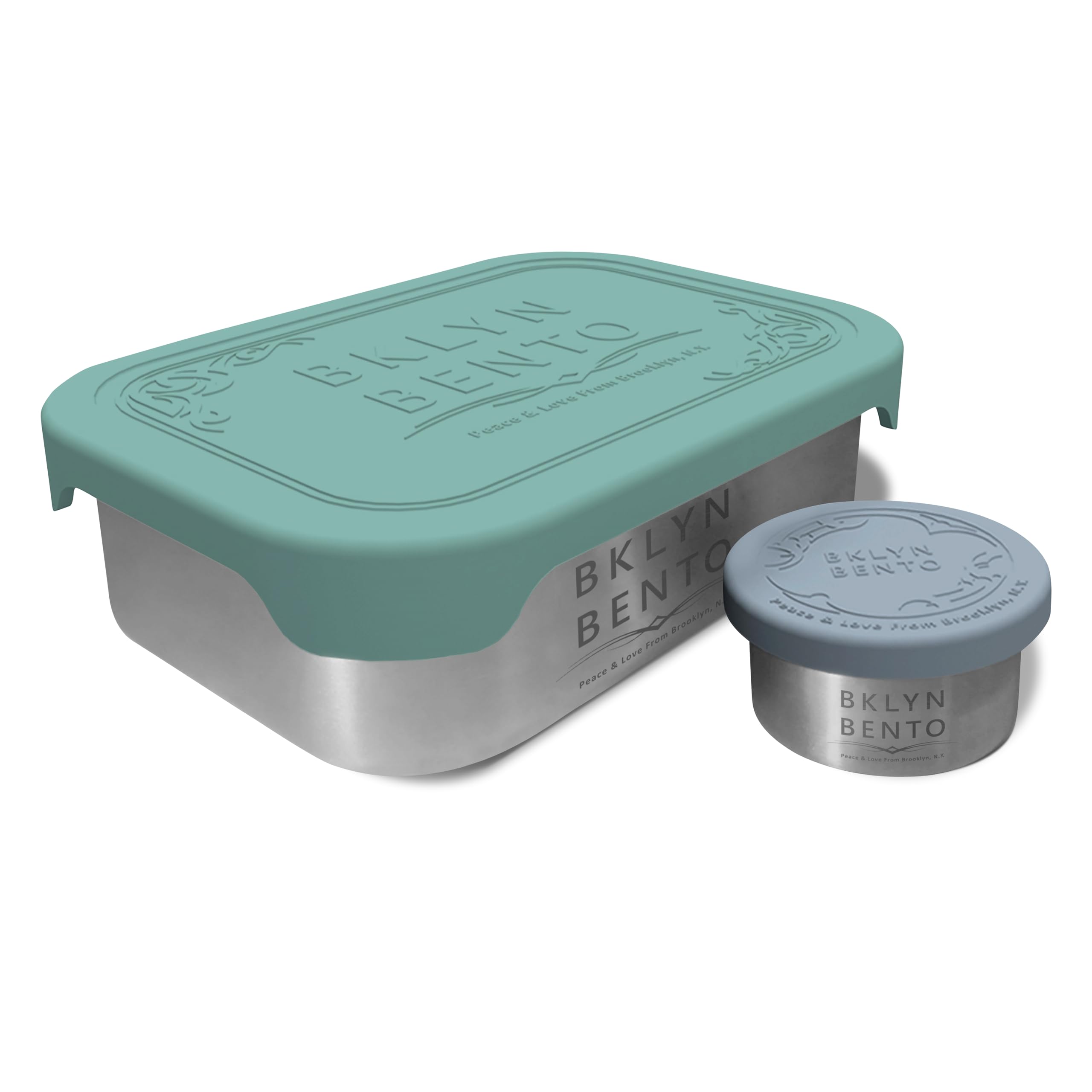 Stainless Steel Food Container & Condiment Holder | Leak Proof Silicone Lid | Metal Lunch Box | Bento Box | Portion Control Snac