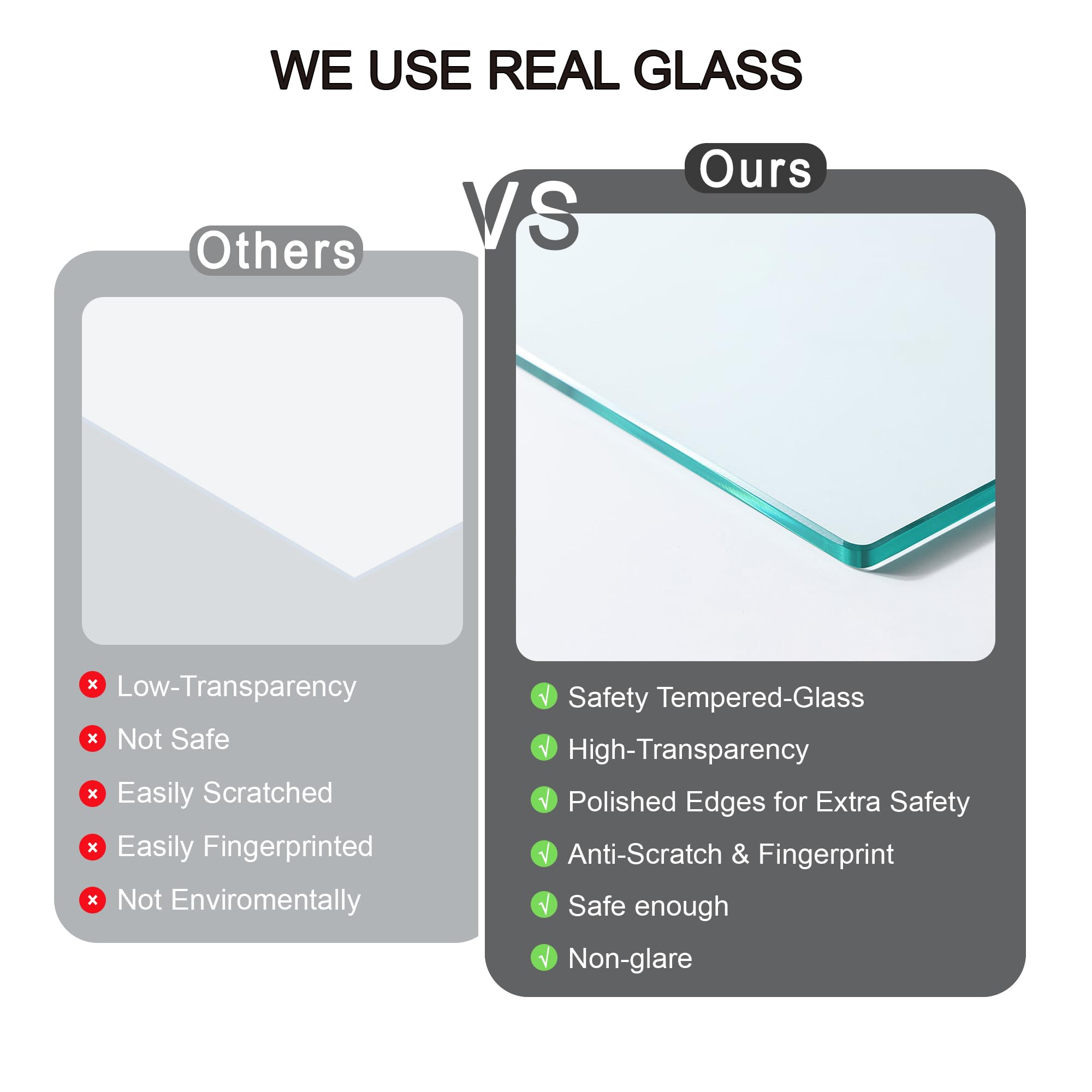 Hongkee 10x10 Picture Frame Set of 2, Real Glass and Rustic Brown Collage Frame, Display Pictures Four Opening 4x4 With Mat or 1