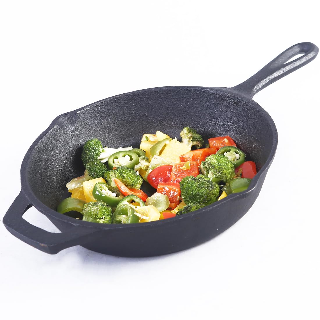 Wonderchef Forza Cast-Iron Fry Pan, Pre-Seasoned Cookware, Induction Friendly, 24Cm, 3.8Mm With Lifetime Exchange Warranty (Blac