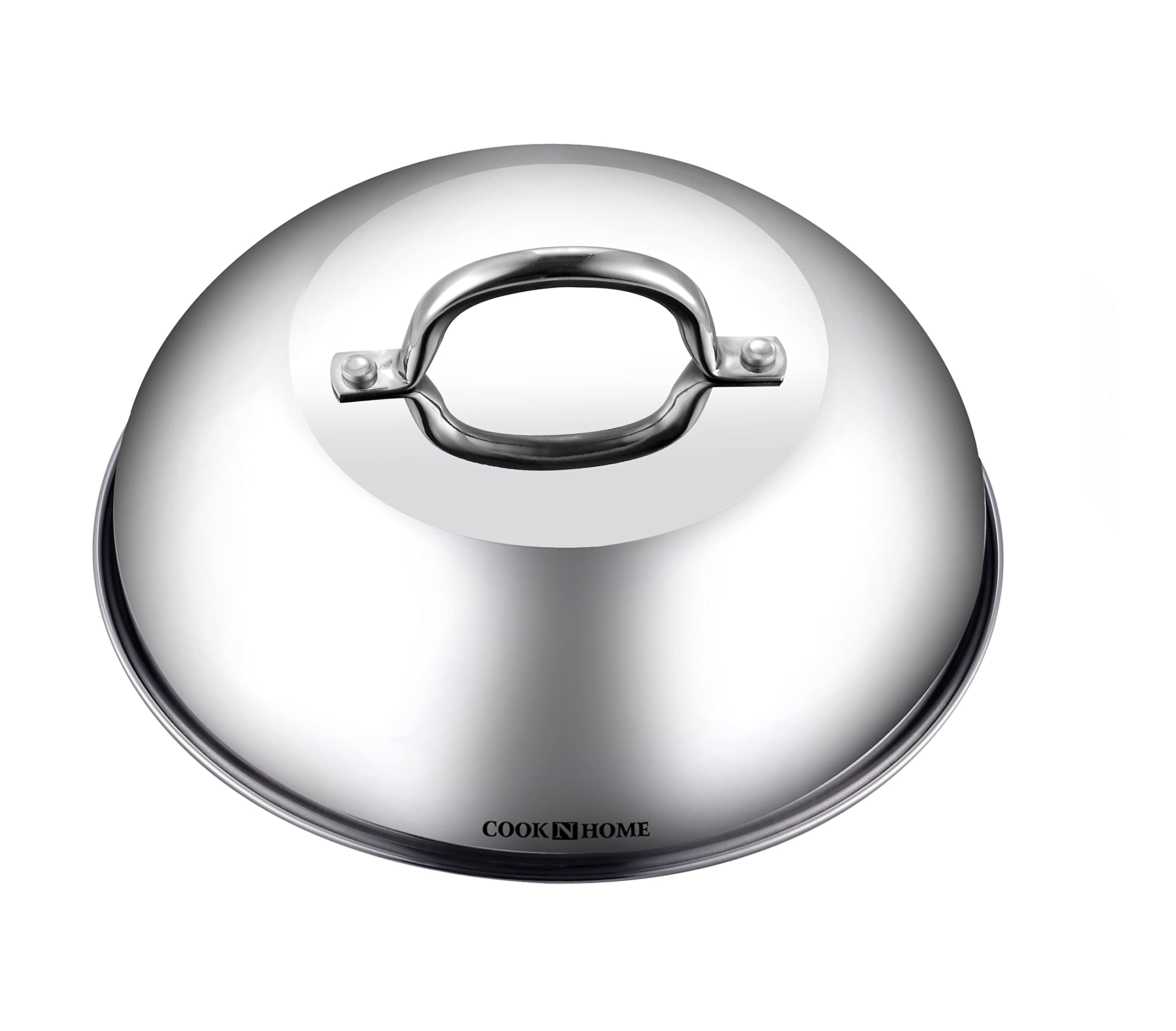 Cook N Home Stainless Steel Lid Griddle Accessories - 12 Inch Round Basting Cover Cheese Melting Dome And Steaming Cover - Best