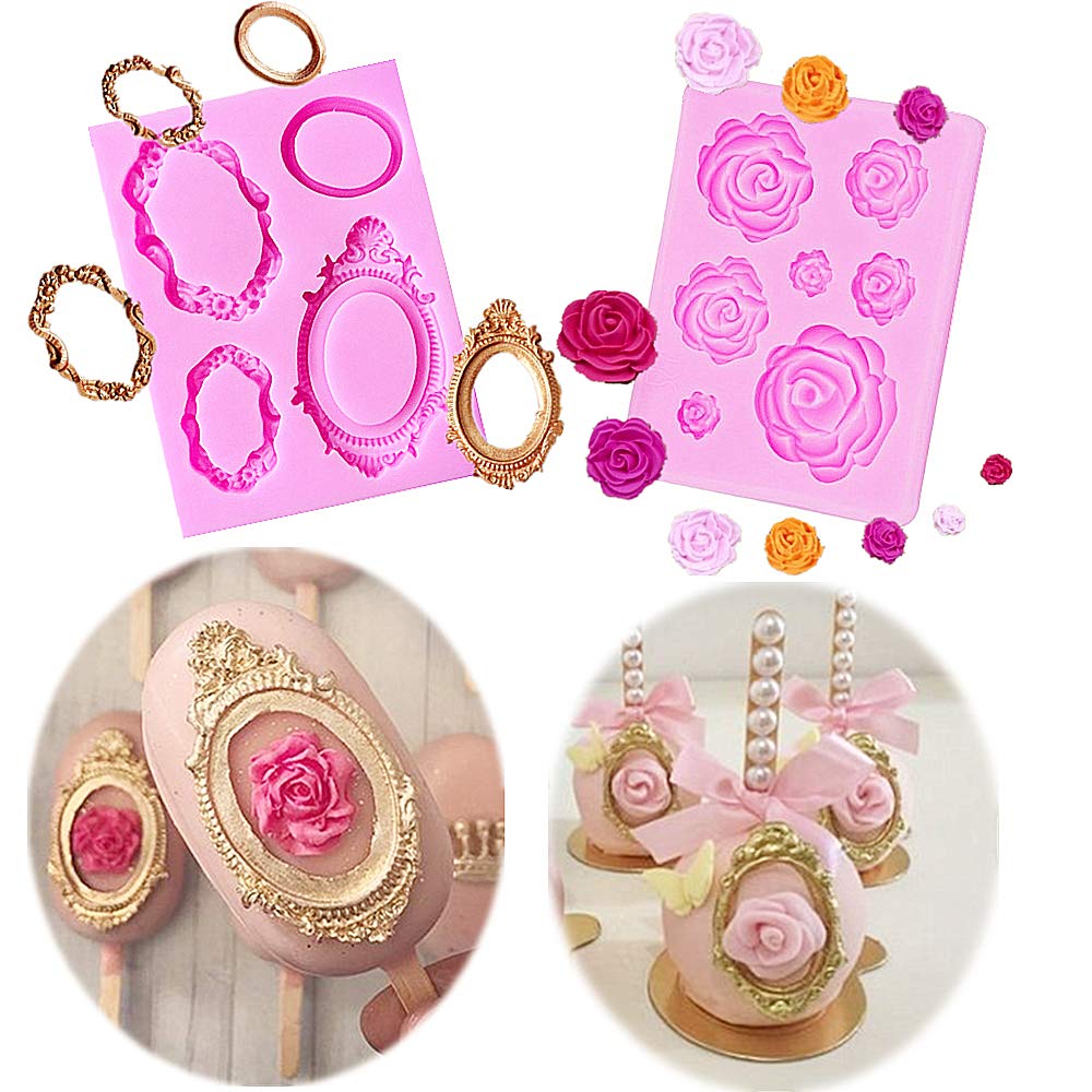 Jevenis Rose Flower Cake Pop Mold Rose Flower Cake Decoration Rose Flower Cupcake Decoration