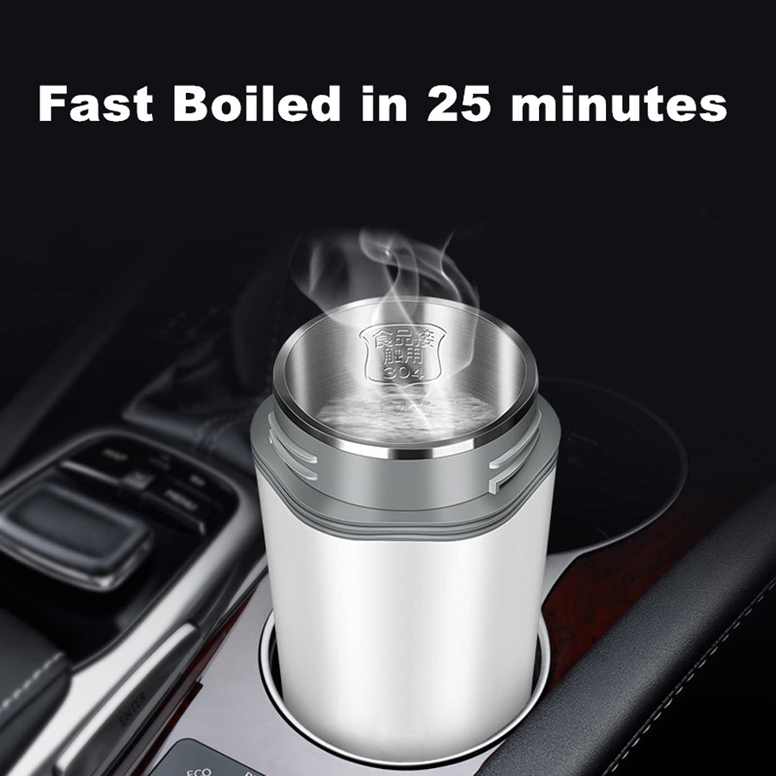 Wtjmov 12V Car Electric Travel Kettle, Portable Electric Tea Coffee Kettle For 12V Car, Water Boiler & Heater Automatic Shut-Off