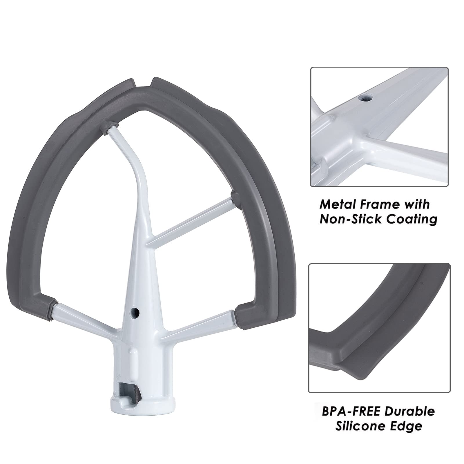 Flex Edge Beater for KitchenAid Mixer 5.5 Quart Bowl-Lift Stand Mixer  Beater with Silicone Edge  Perfect Professional 5-Plus Bowl-Lift Stand Mixer Attachment  Mixer Accessory