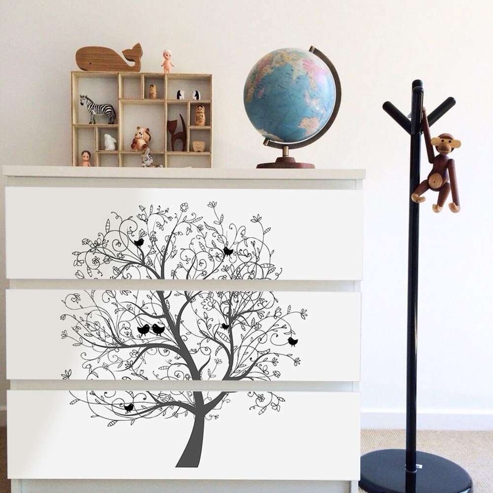 Self-Adhesive Dresser Sticker, Peel And Stick Furniture Stickers/Decals, Removable Furniture Skin (002, Malm)