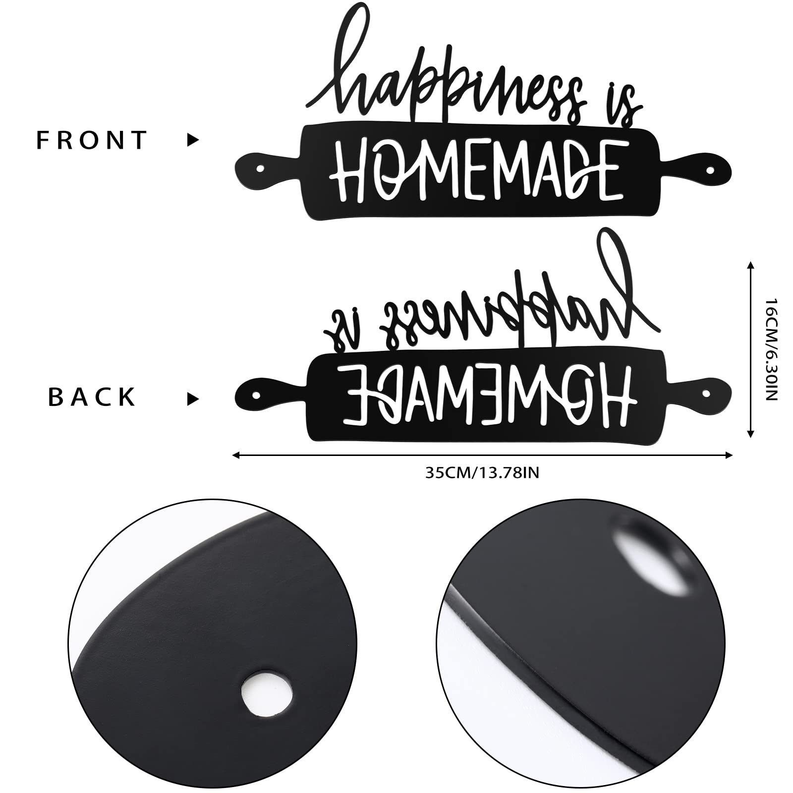 Funrous Kitchen Wall Art Decor Happiness Is Homemade Metal Sign Black Rustic Farmhouse Kitchen Decor Hanging Decorative Signs an