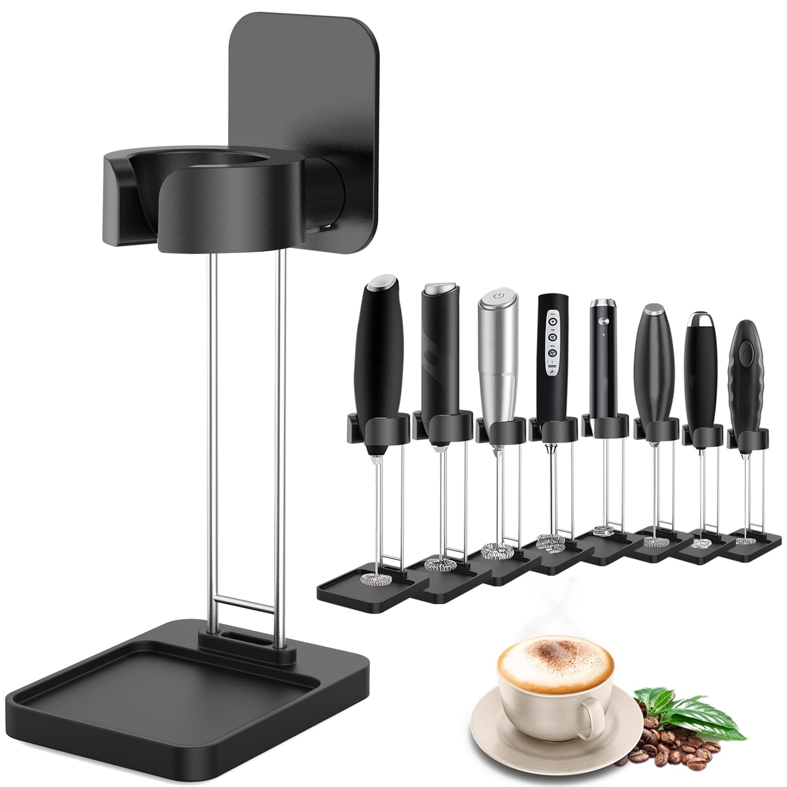 Derguam Milk Frother Stand For Milk Frothers, Durable And Stable Stainless Steel Frother Stand, [Standing Or Hanging] Milk Froth