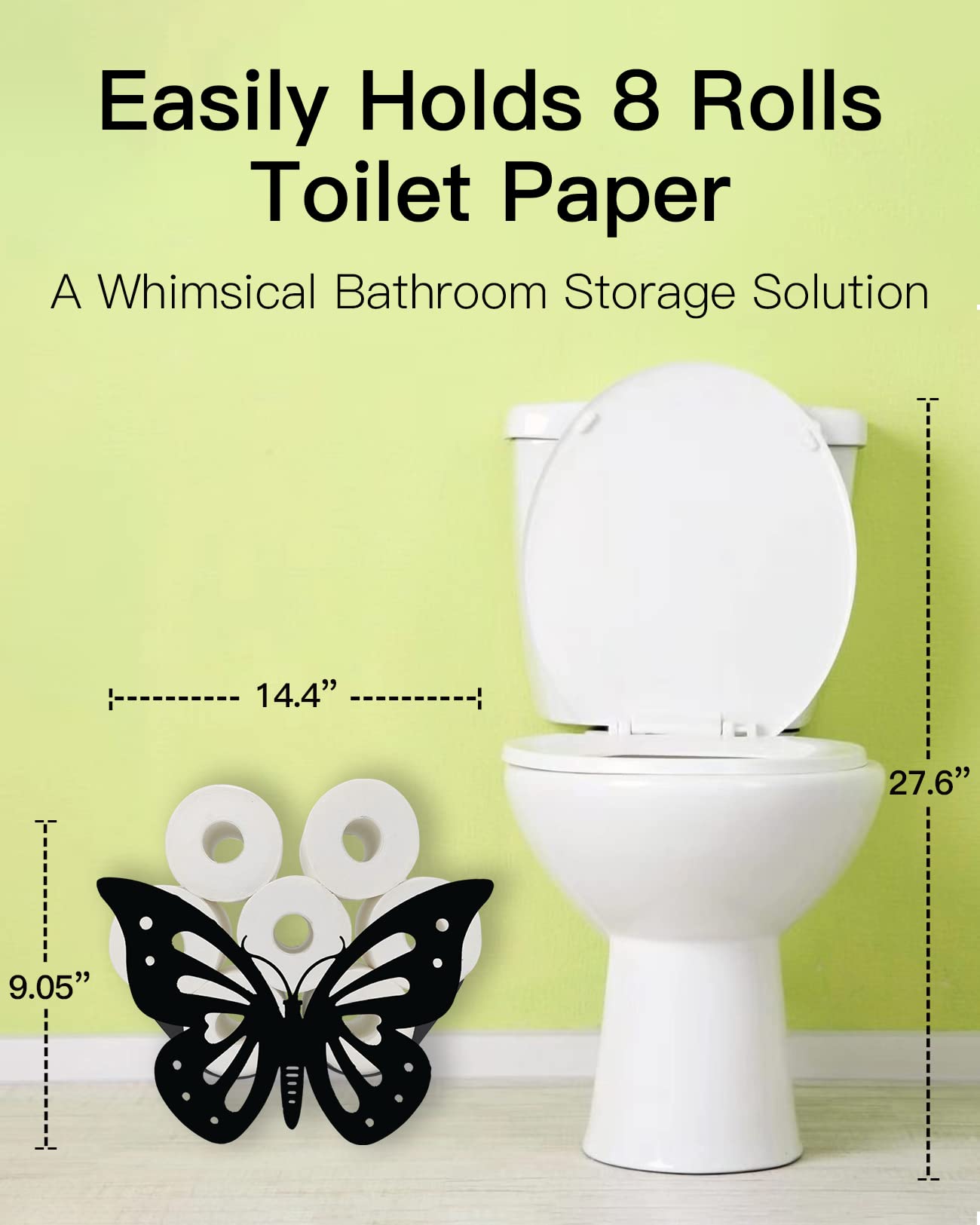 Butterfly Toilet Paper Holder Stand, Funny Animal Free Standing Toilet Roll Paper Storage, Bathroom Towel Tissue Organizer Floor