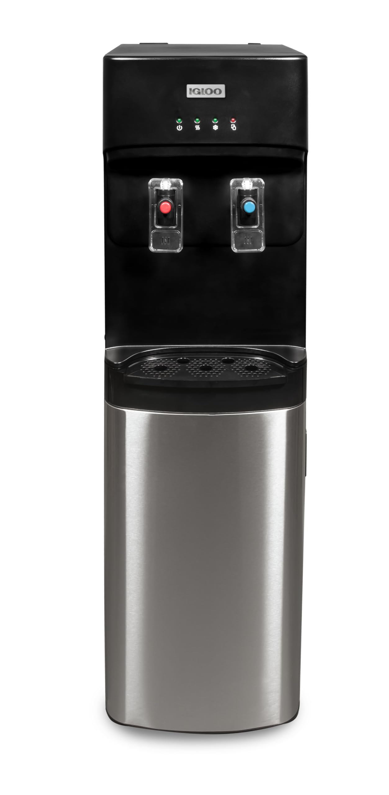 Igloo Hot And Cold Water Cooler Dispenser - Holds 3 & 5 Gallon Bottles, 2 Temperature Spouts With Dispensing Paddles, No Lift Bo