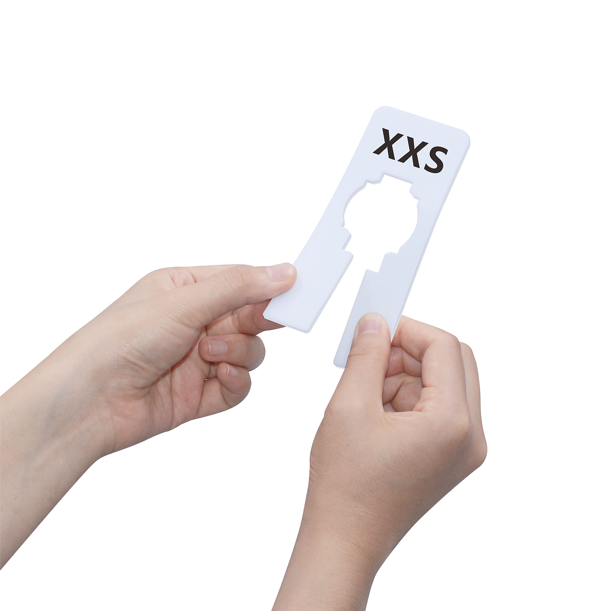 40 Pack Rectangular White Plastic Clothing Size Closet Rack Dividers Hangers, Preprinted In 8 Sizes Xxs, Xs, S, M, L, Xl, Xxl, X