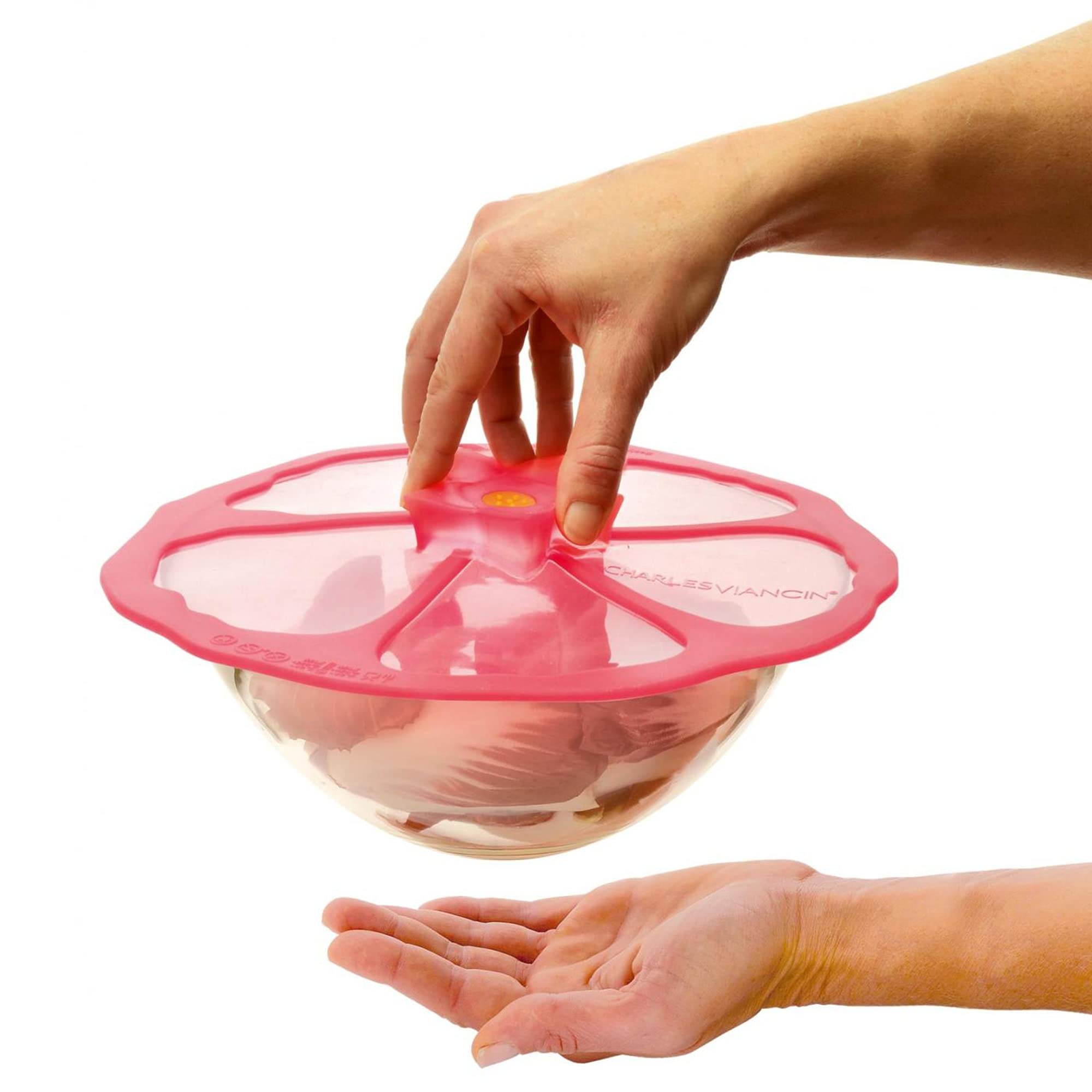 Charles Viancin - Hibiscus Silicone Lid For Food Storage And Cooking - 11''/28Cm - Airtight Seal On Any Smooth Rim Surface - Bpa