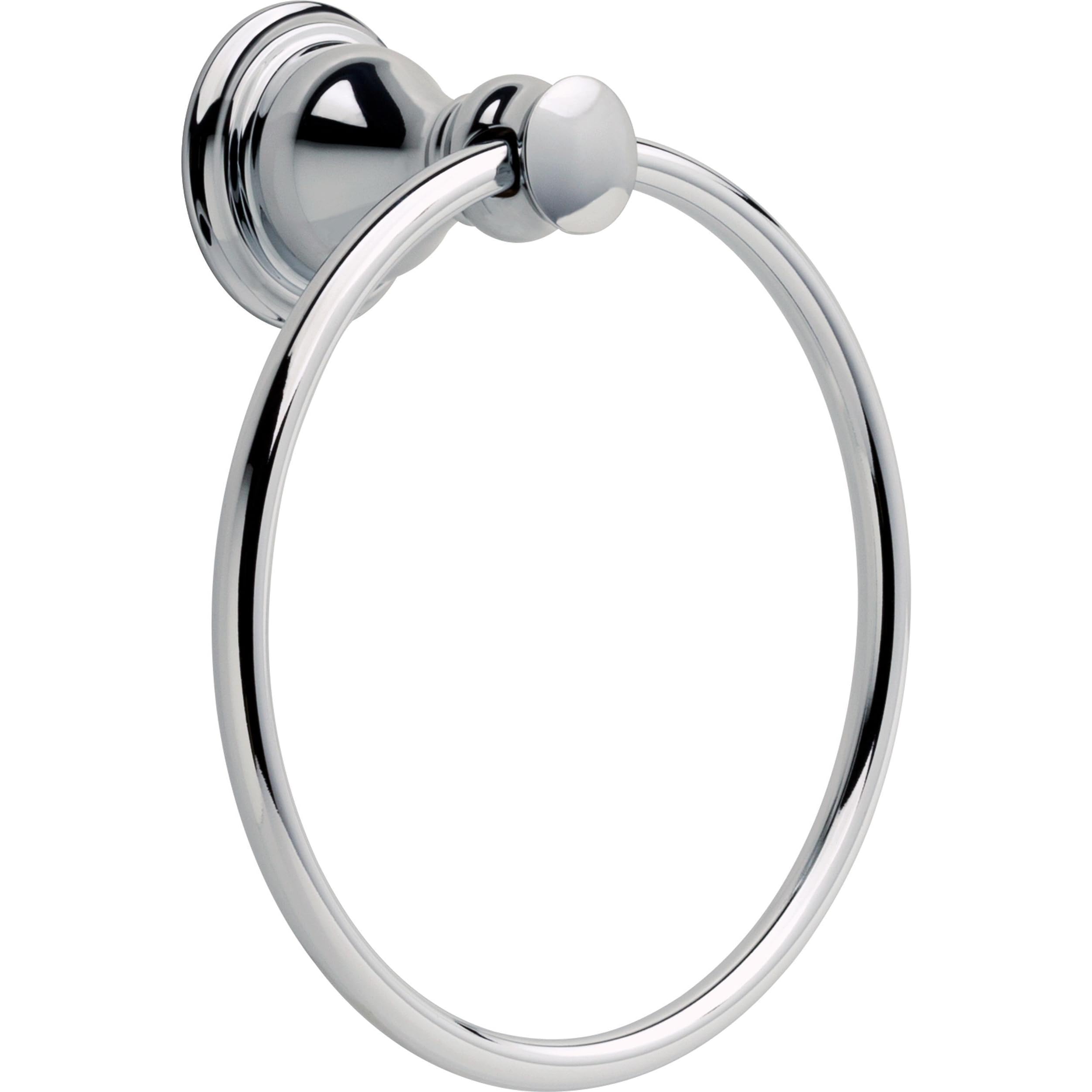 Delta Aubrey (1-Pack) Hand Towel Holder Polished Chrome Towel Racks for Bathroom Wall Round Towel Ring Holder for Bath Towel Han
