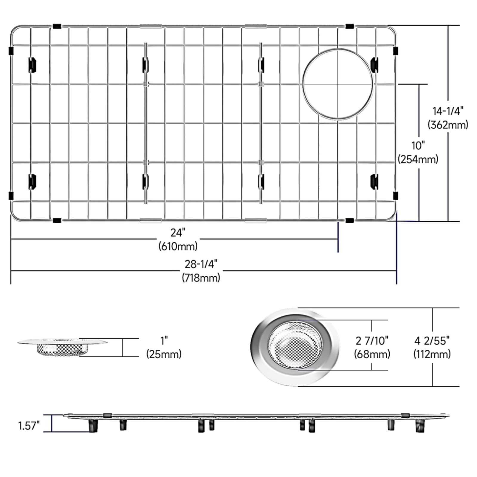 Kikibro Sink Protectors For Kitchen Sink, Sink Rack For Bottom Of Sink, Metal Sink Rack, Kitchen Sink Gird, Bottom Basin Rack, S
