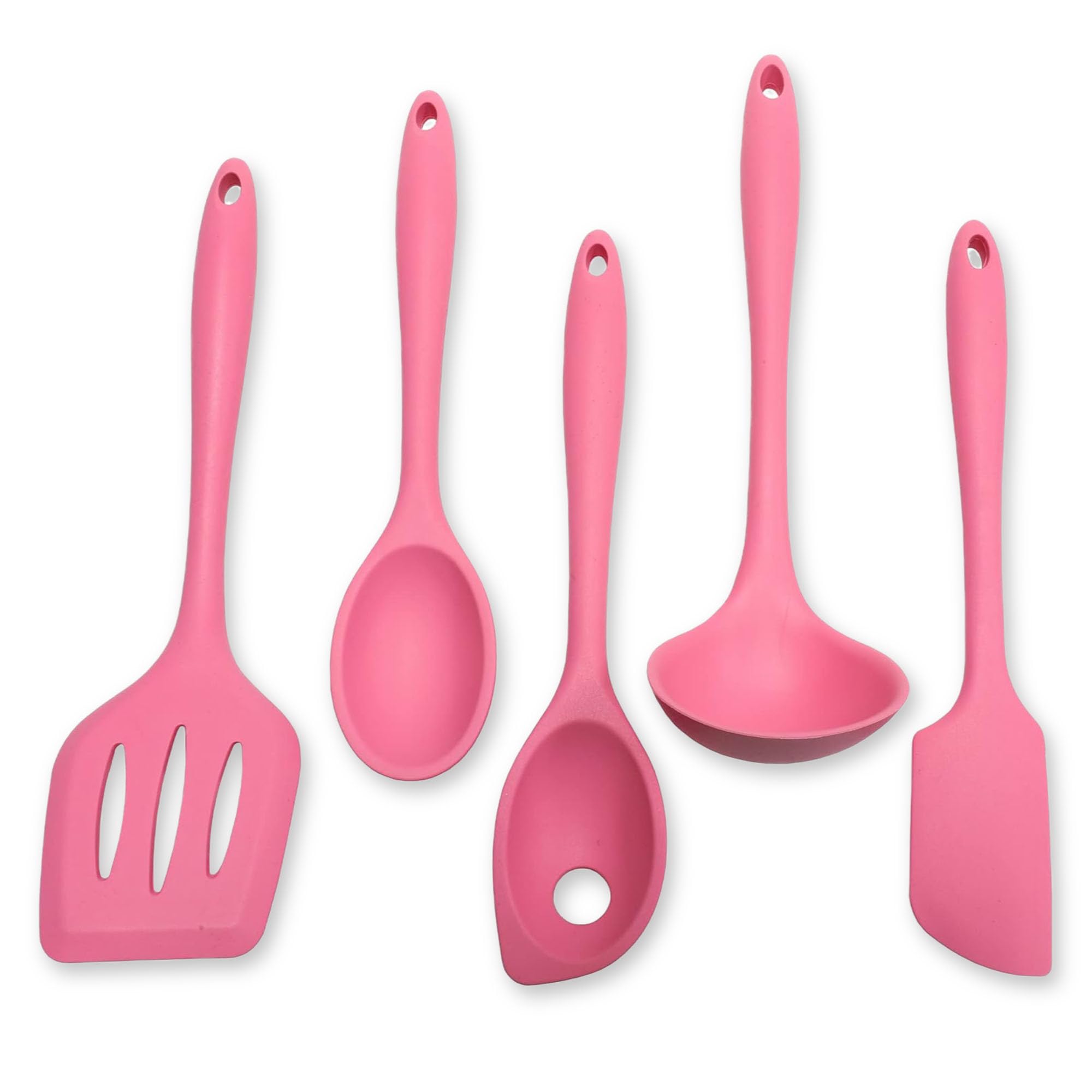 Chef Craft Premium Silicone Kitchen Tool And Utensil, 5 Piece Set, Pink