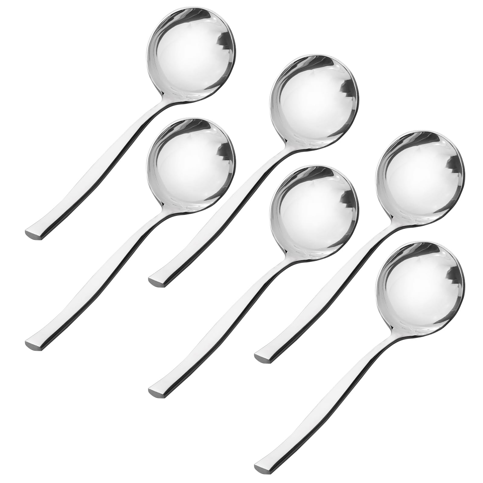 Ewingger 6 Pieces Stainless Steel Gravy Spoon, 7.36 Small Soup Ladles