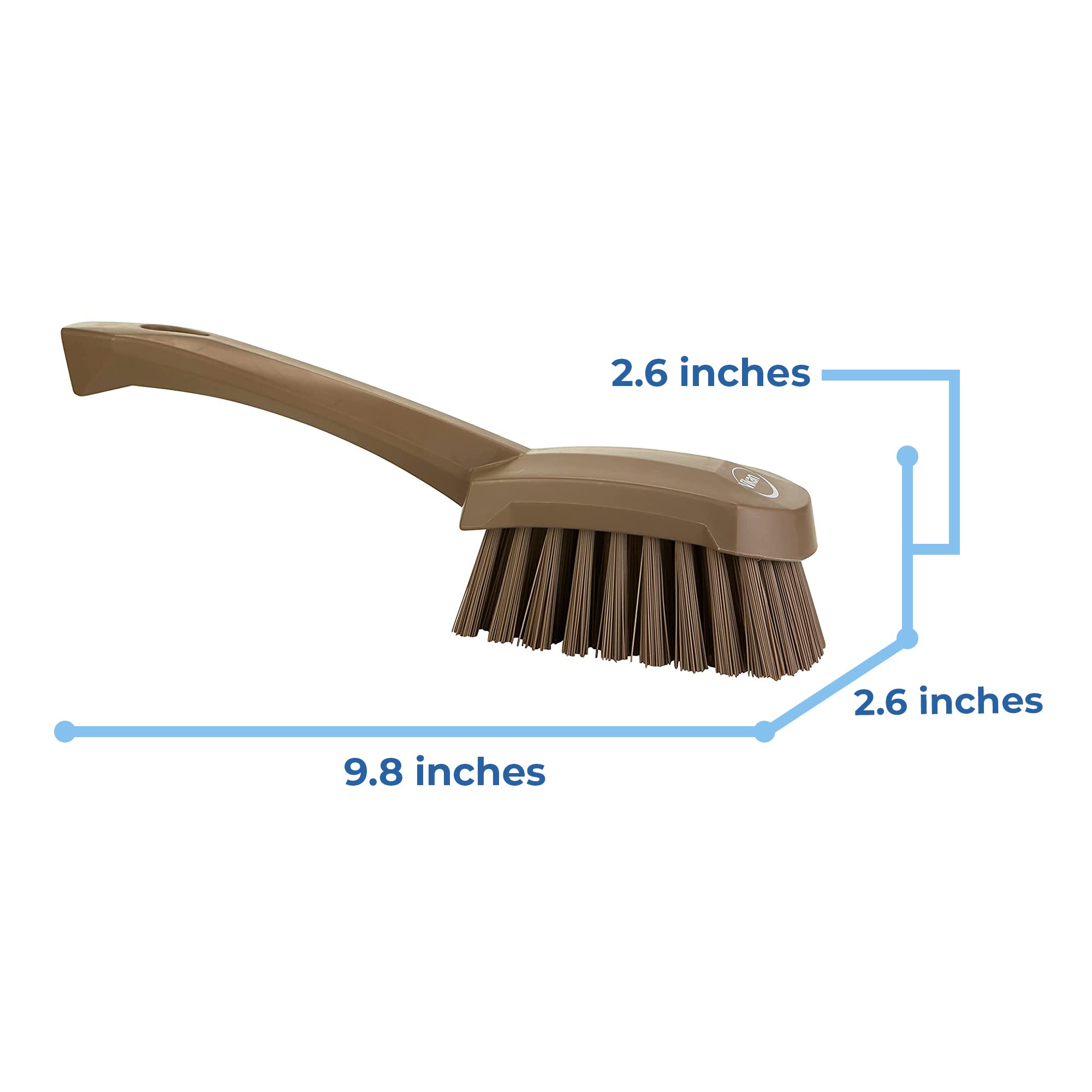 Vikan Brush,Washing,Stiff,10'',Pp/Pbt,Brown, One Size, Multi