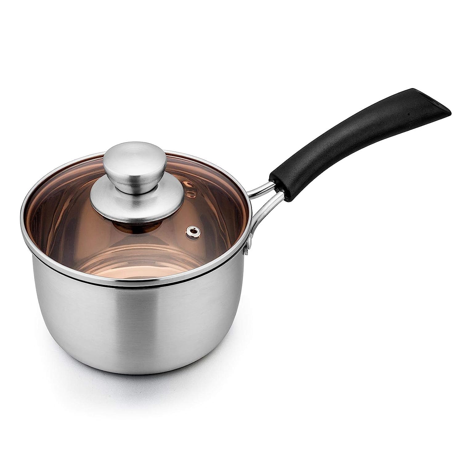 Arkit Saucepan With Lid, 2 Litres Stainless Steel Saucepan With Lid, Small Pot Milk Soup Pan For Home Kitchen Restaurant