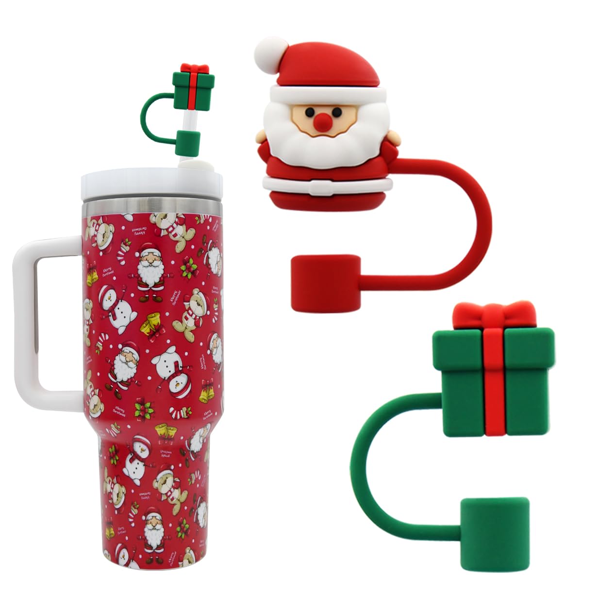 Straw Cover Cap For Stanley Cup,Straw Topper Compatible For 30&40 Oz Tumbler With Handle,10Mm 0.4In Dust-Proof Reusable Straw Ti