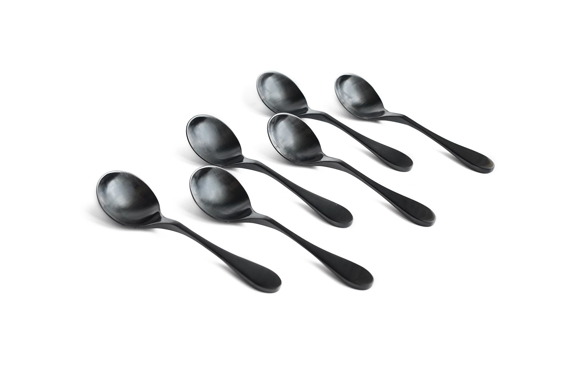 Knork Specialty Spoon, Soup, 6 Piece Set, Matte Black
