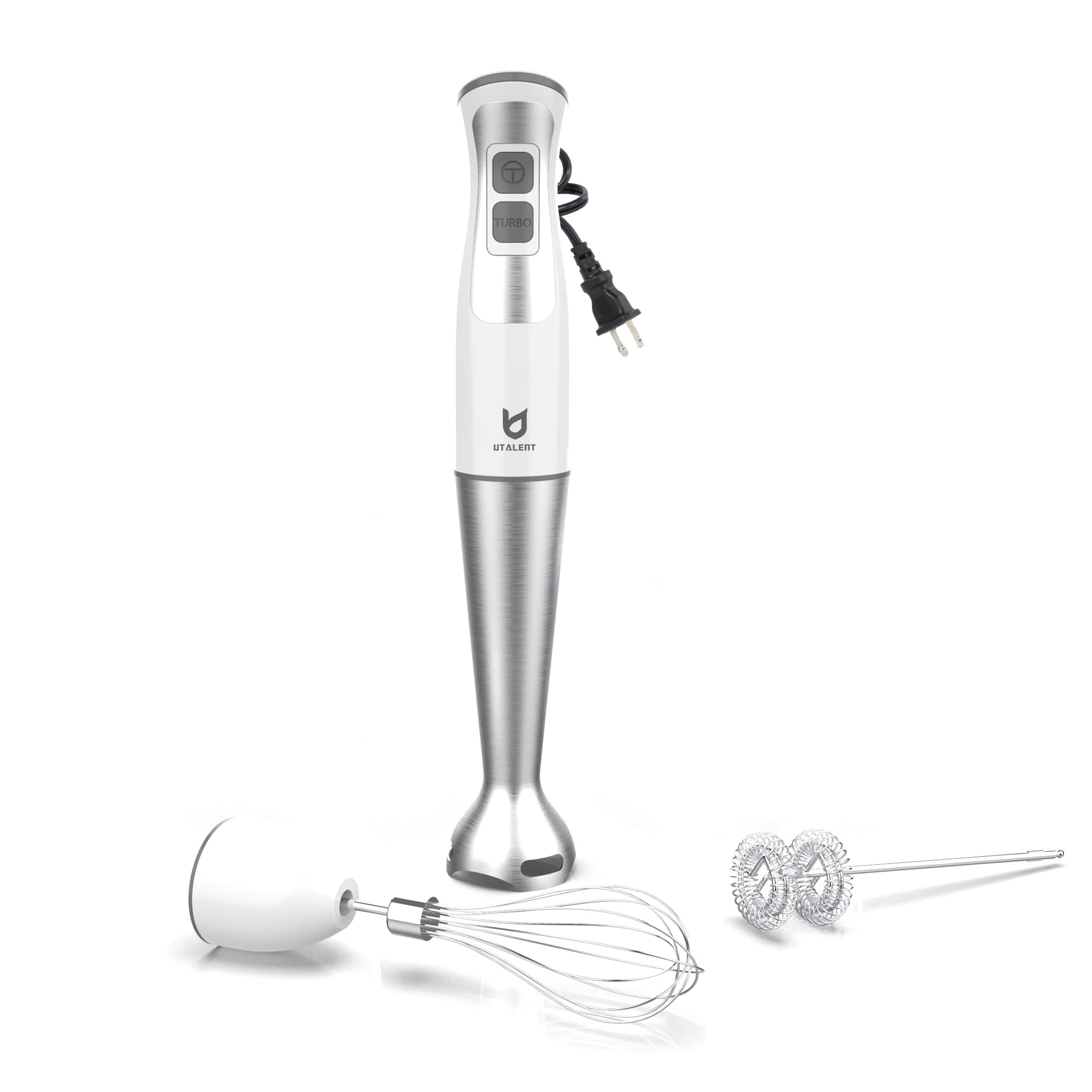 Immersion Hand Blender, Utalent 3-In-1 8-Speed Stick Blender With Milk Frother, Egg Whisk For Smoothies, Coffee Milk Foam, Puree