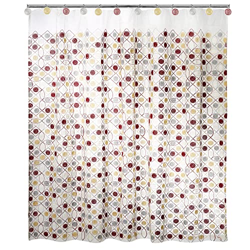Zahari Home 13Pc Sedona Sheer Shower Curtain Set Sheer Shower Curtain & 12 Shower Curtain Hooks Fun Shower Curtain Beige Shower