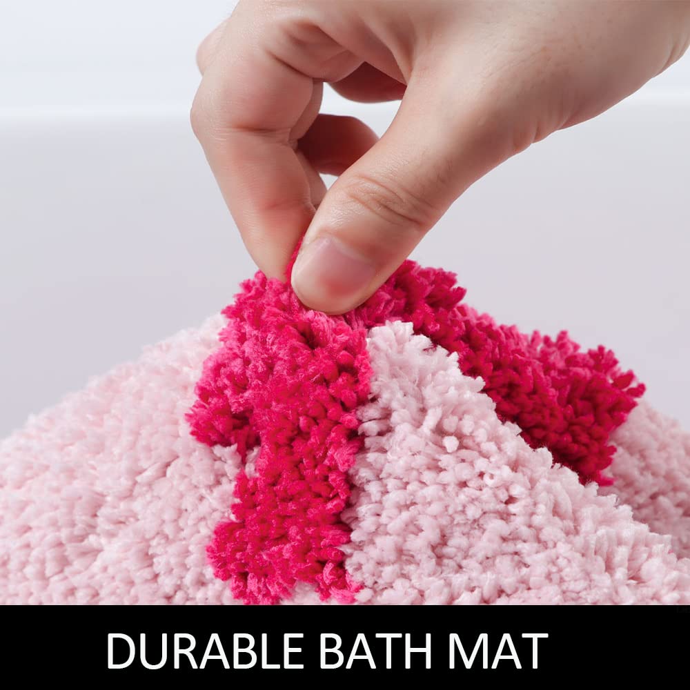 Boveu Get Naked Bath Mat Runner, 17 X 47 Inch Long Non Slip Absorbent Pink Bathroom Runner, Machine Washable Bath Rugs, Soft Nak