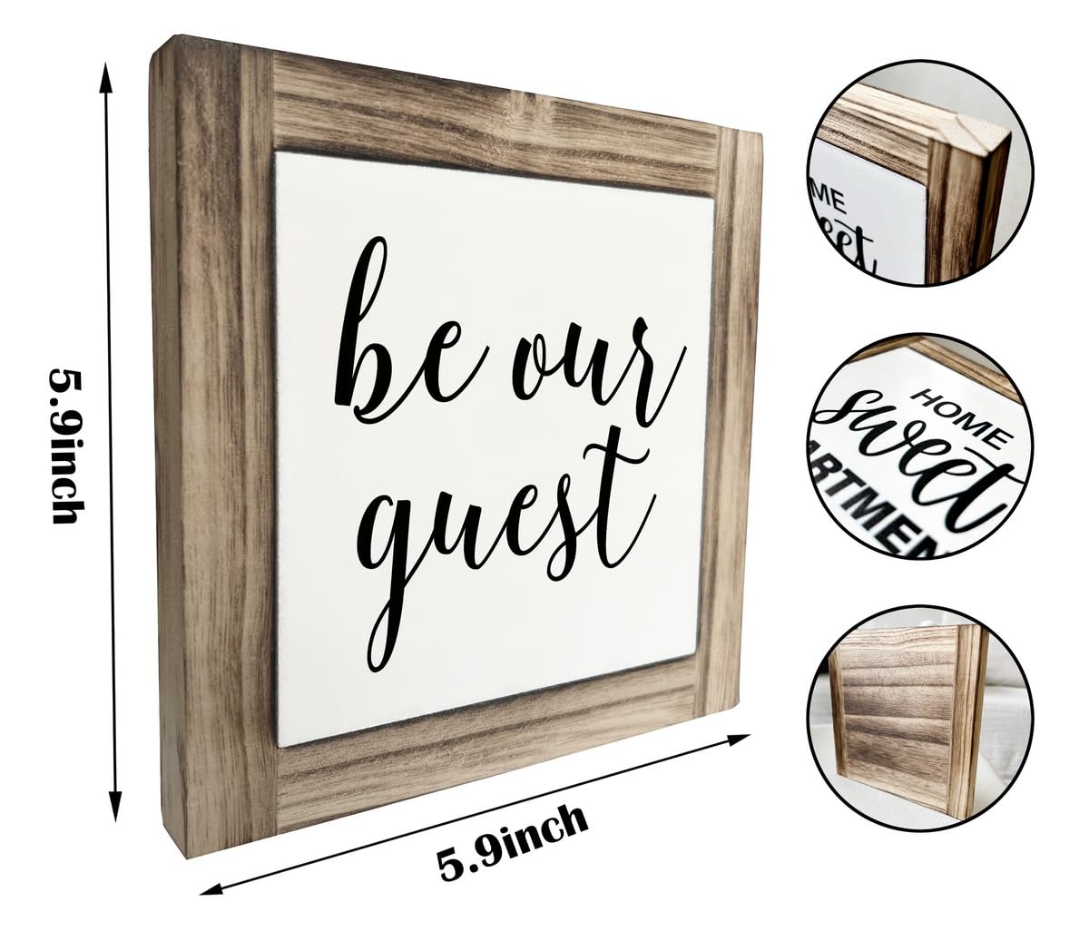 Inspirational Wooden Box Signs - Welcome & Guest Room Decor, Rustic Style Home Decor