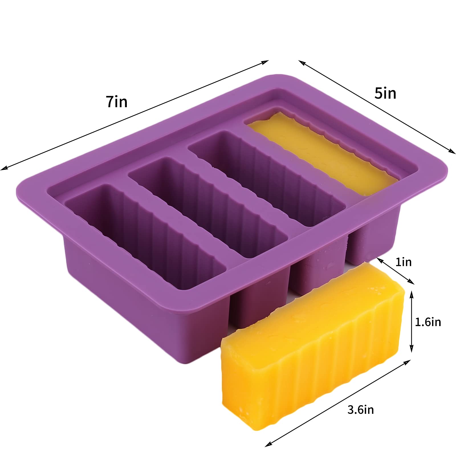 KeFanta Silicone Butter Mold Tray with Lid, Large Rectangle Container for Homemade Butter, Purple, Includes Food Grade Spatulas