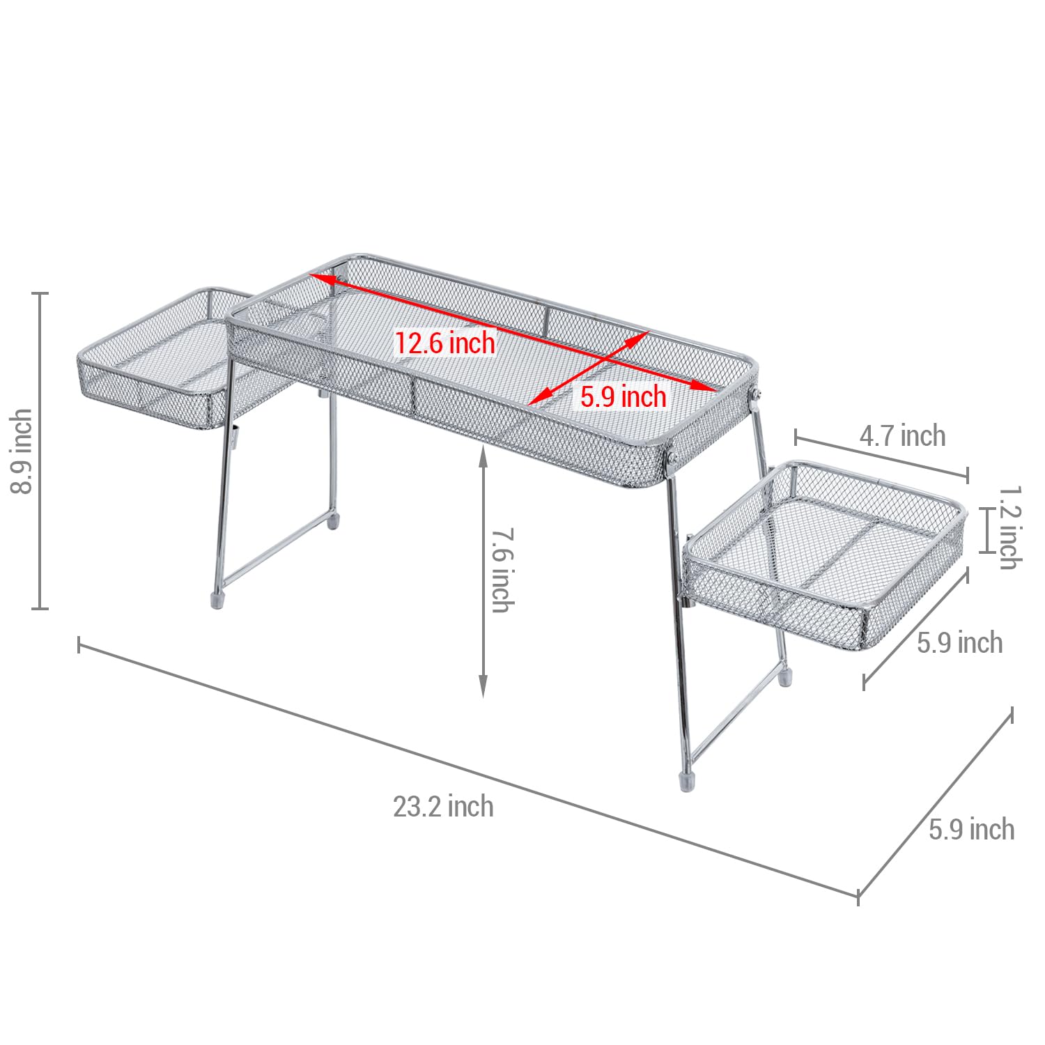 Mygift Chrome Plated Metal Over The Sink Organizer Shelf Rack, 3 Tiered Bathroom Or Kitchen Sink Storage Display Caddy