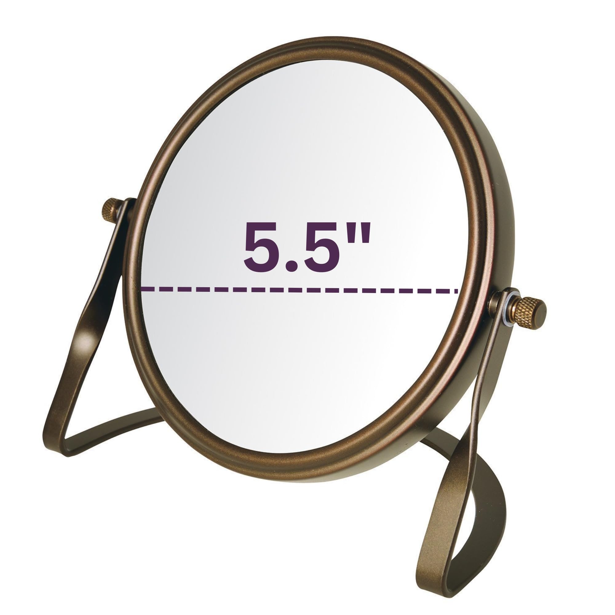 Model'S Choice Jerdon Tabletop Vanity Makeup Mirror With Bronze Finish - 5.5    Diameter Mirror With 5X-1X Magnification - Model