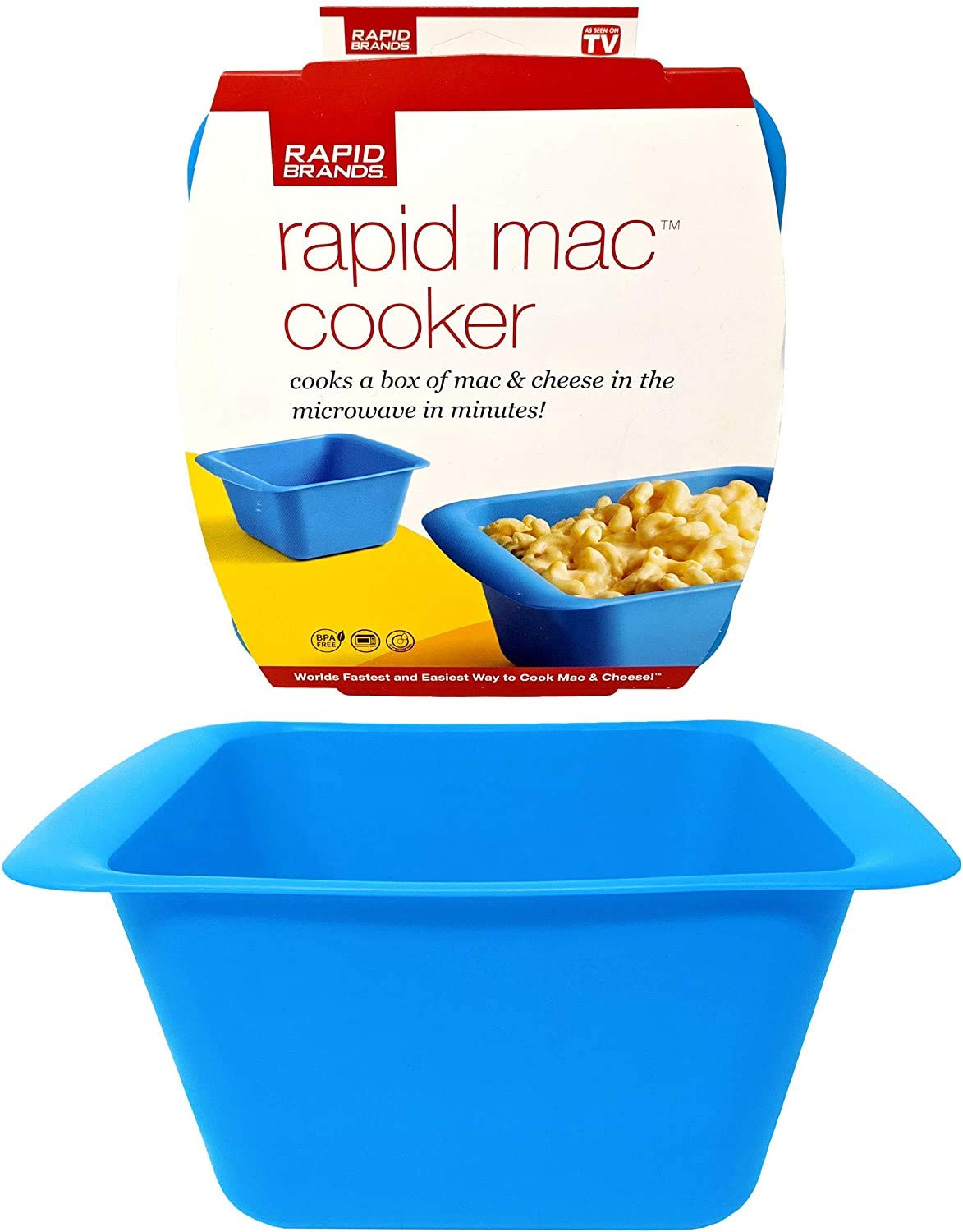 Rapid Mac Cooker - Microwave Mac & Cheese in 5 Minutes, Dishwasher Safe, BPA-Free, 2-Pack, Blue