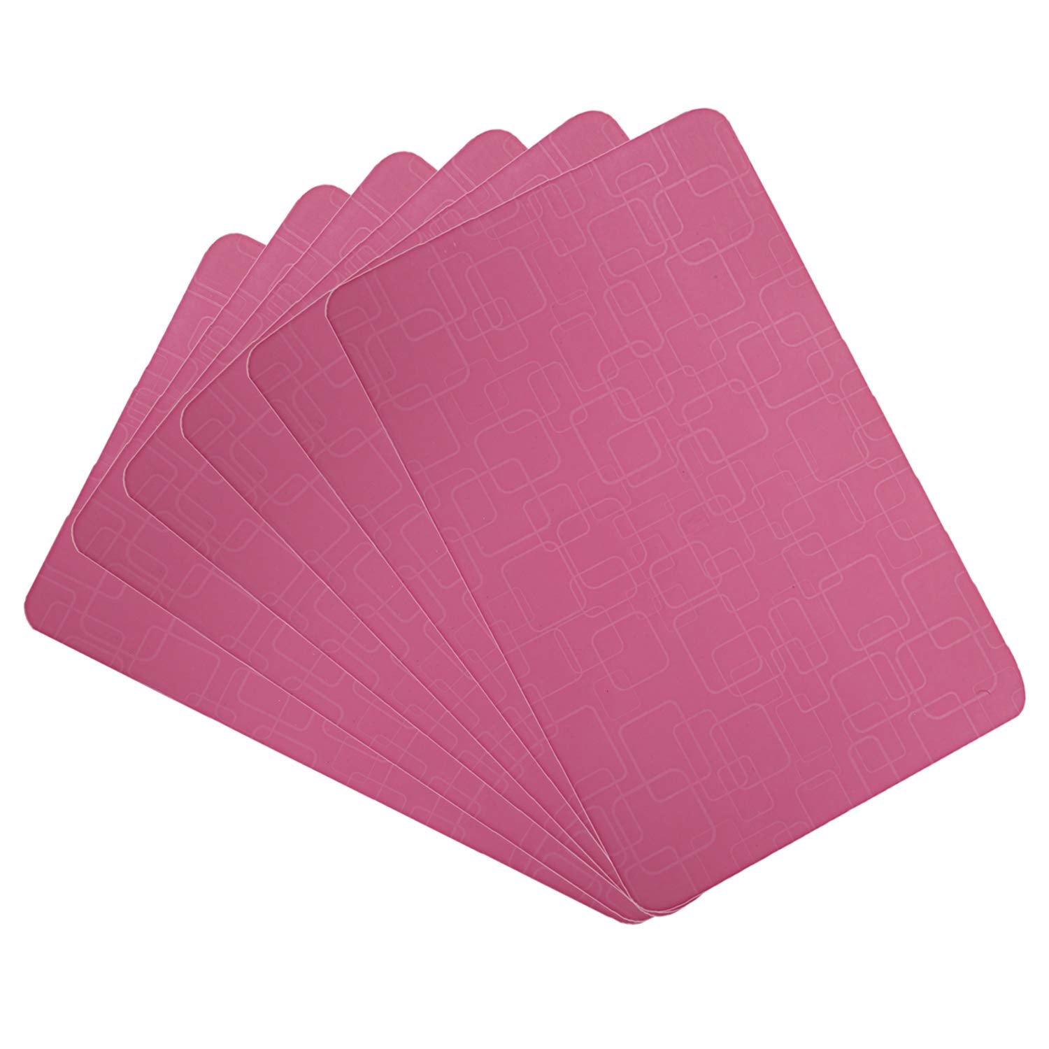 Kuber Industries Checkered Design Pvc 6 Pieces Dining Table Placemat Set (Pink), Ctktc13702