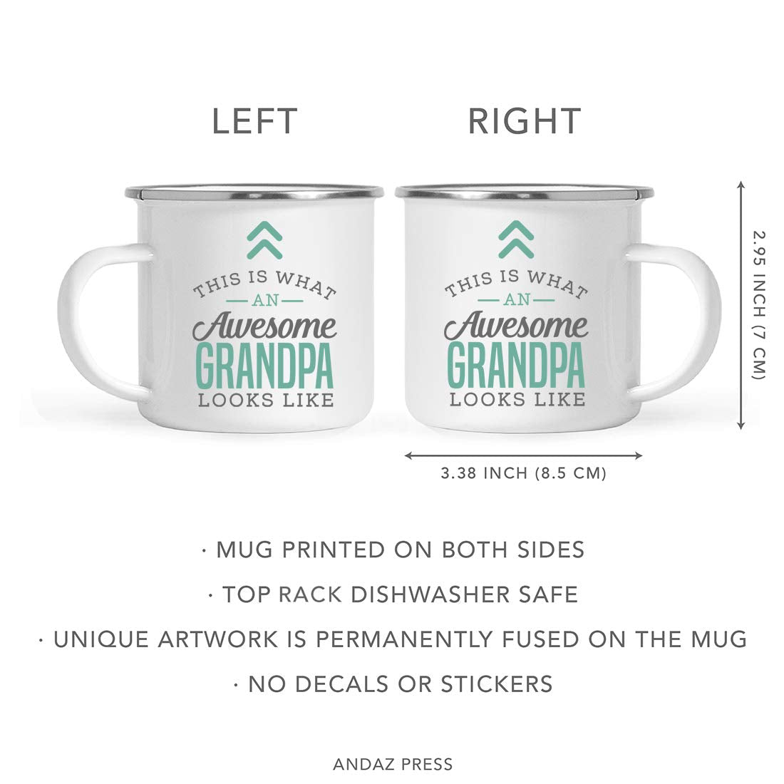Andaz Press 11Oz. Stainless Steel Campfire Coffee Mug Gift, This Is What An Awesome Grandpa Looks Like, 1-Pack, Birthday Gift Id