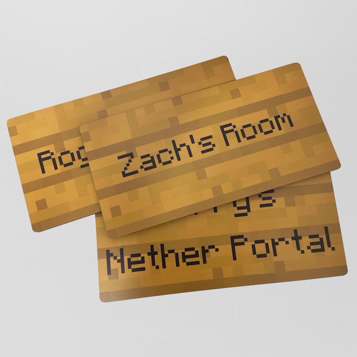 ZASGIFTS MC Pixel Style Door Sign, Wooden Gaming Room Decor,Custom plaques 11.2 x5.6 inches,Birthday Gift,Gifts for Children.