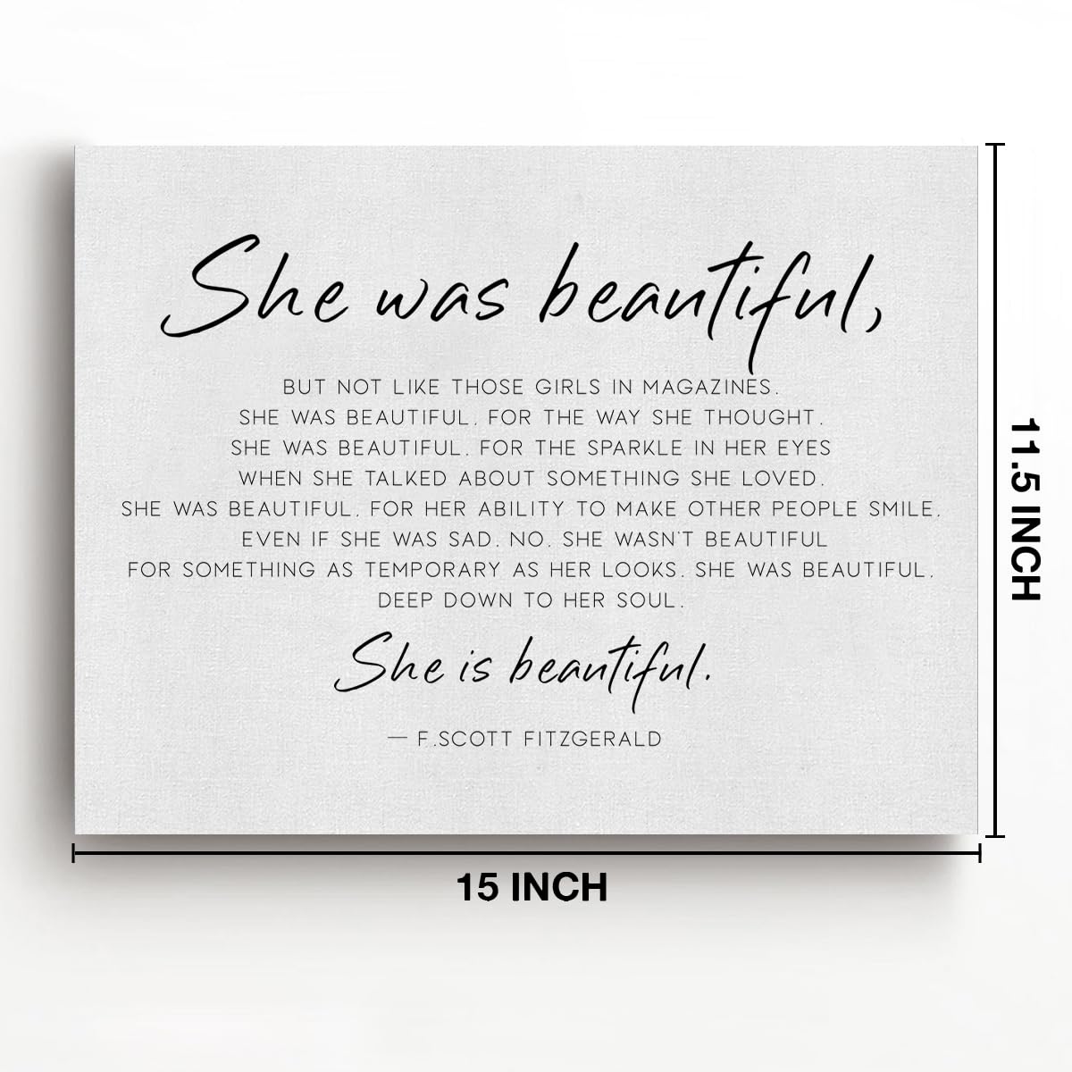 Inspirational Canvas Wall Art She Was Beautiful Motivational Quote Canvas Prints Framed Positive Painting Artwork Ready To Hang