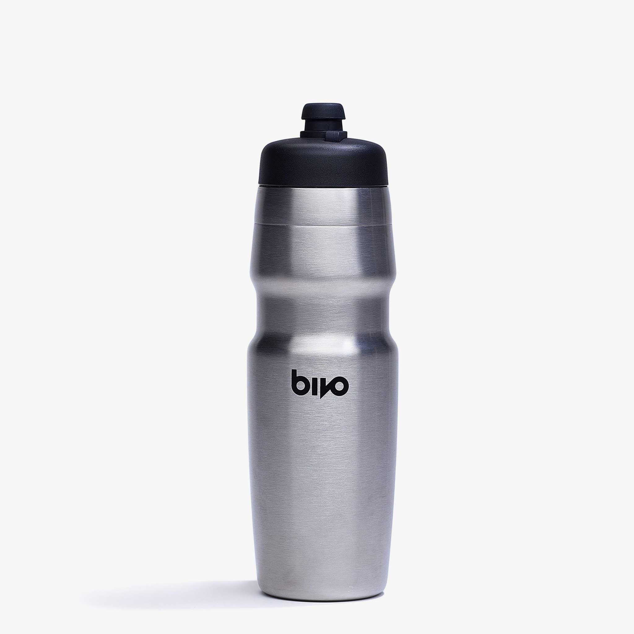 Bivo Duo 25oz Non Insulated Stainless Steel Bike Water Bottle - Lightweight for Cycling, Hiking, Sports - No Plastic Taste, Fits