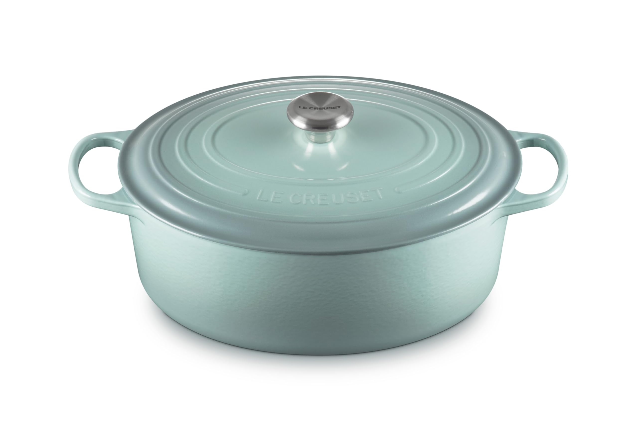 Le Creuset Enameled Cast Iron Signature Oval Dutch Oven, 8 Qt., Sea Salt