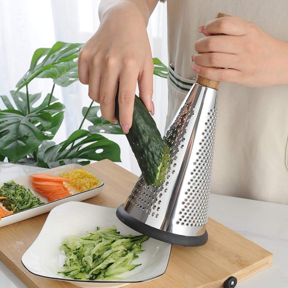 Offsch Kitchen Grater Potato Grater Fruit Chopper Home Tools Cheese Grater Vegetable Stripper Handle Cheese Graters Cone-Shaped