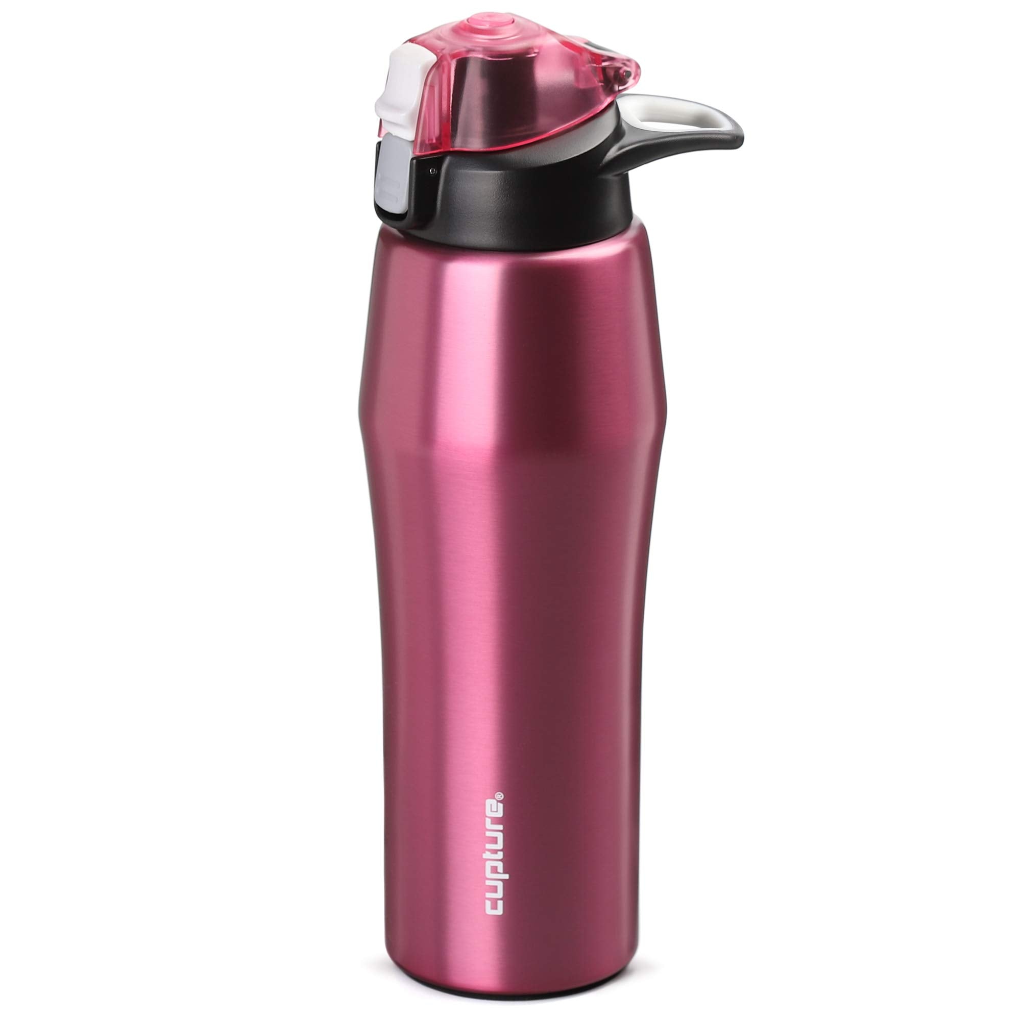 Cupture Action Water Bottle Flip Top with Handle  22oz Stainless Steel VacuumInsulated (Pink)