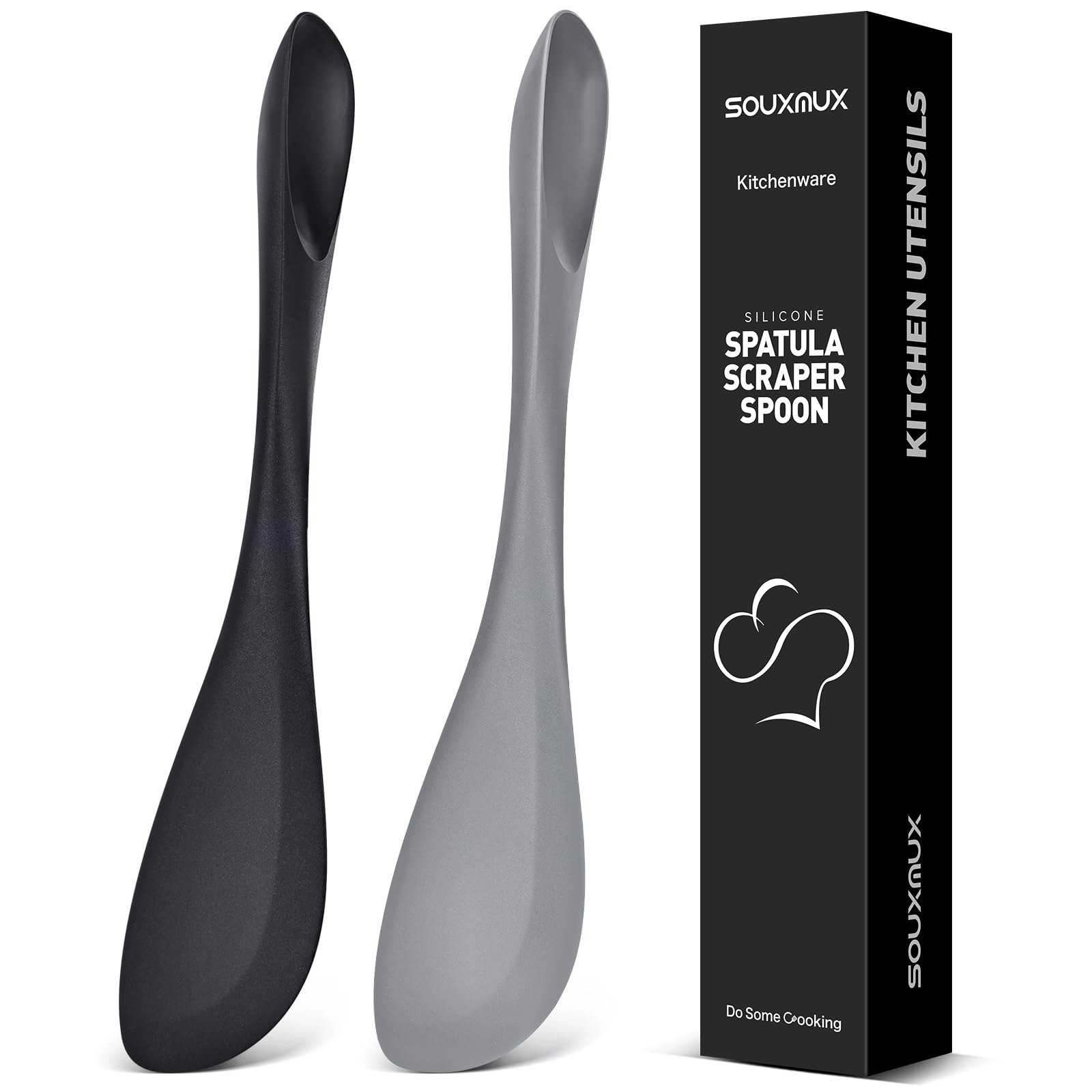 2Pack DoubleHeaded Silicone Spatula Spoon, Nonstick Safe, Seamless