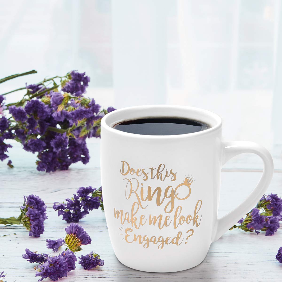 Maustic Engagement Gift Does This Ring Make Me Look Engaged Coffee Mug Funny Mug Novelty Coffee Mug Gift For Women Men Engagemen