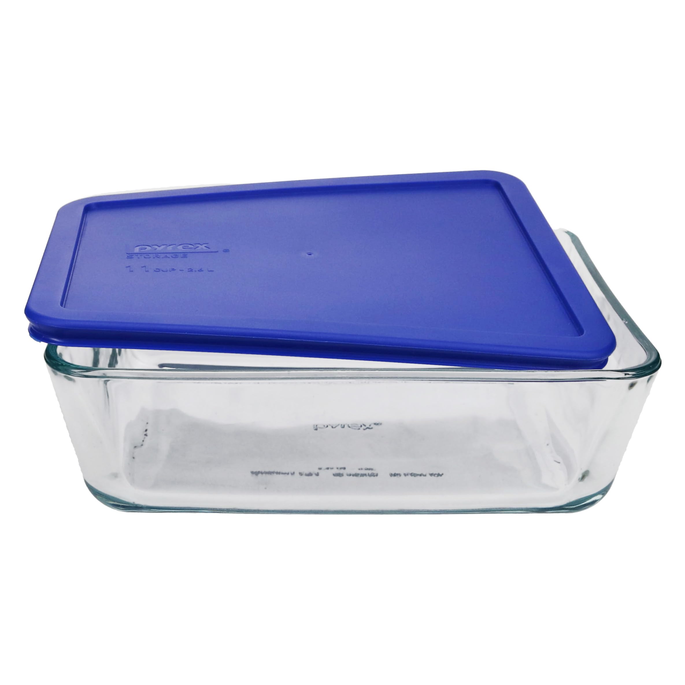 Pyrex 7212 (11Cup) Glass Dish with Cadet Blue Lid  Made in USA