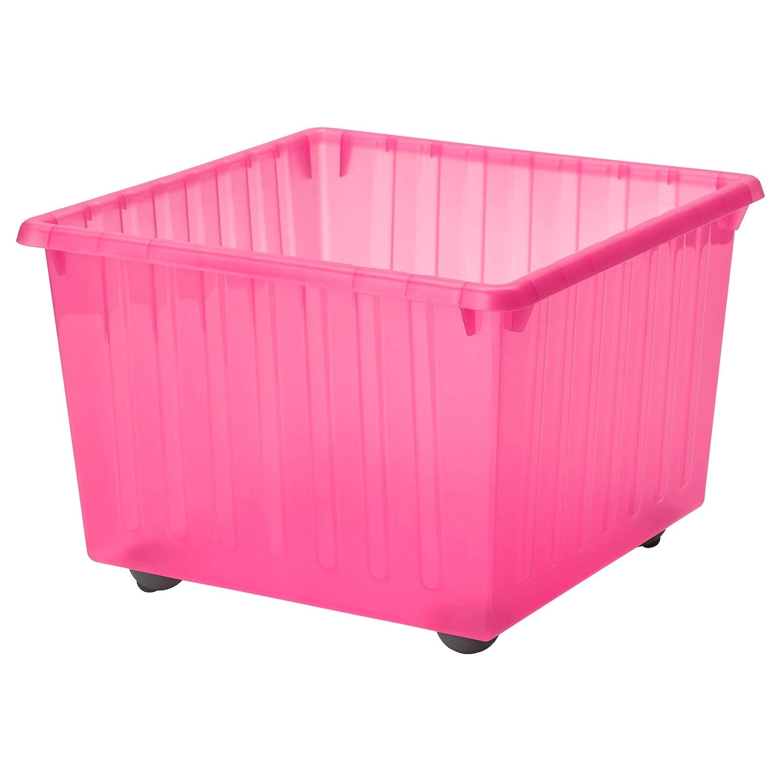 Ikea Vessla Storage Crate With Castors 39X39 Cm (15 X15 ) (39X39 Cm, Pink)