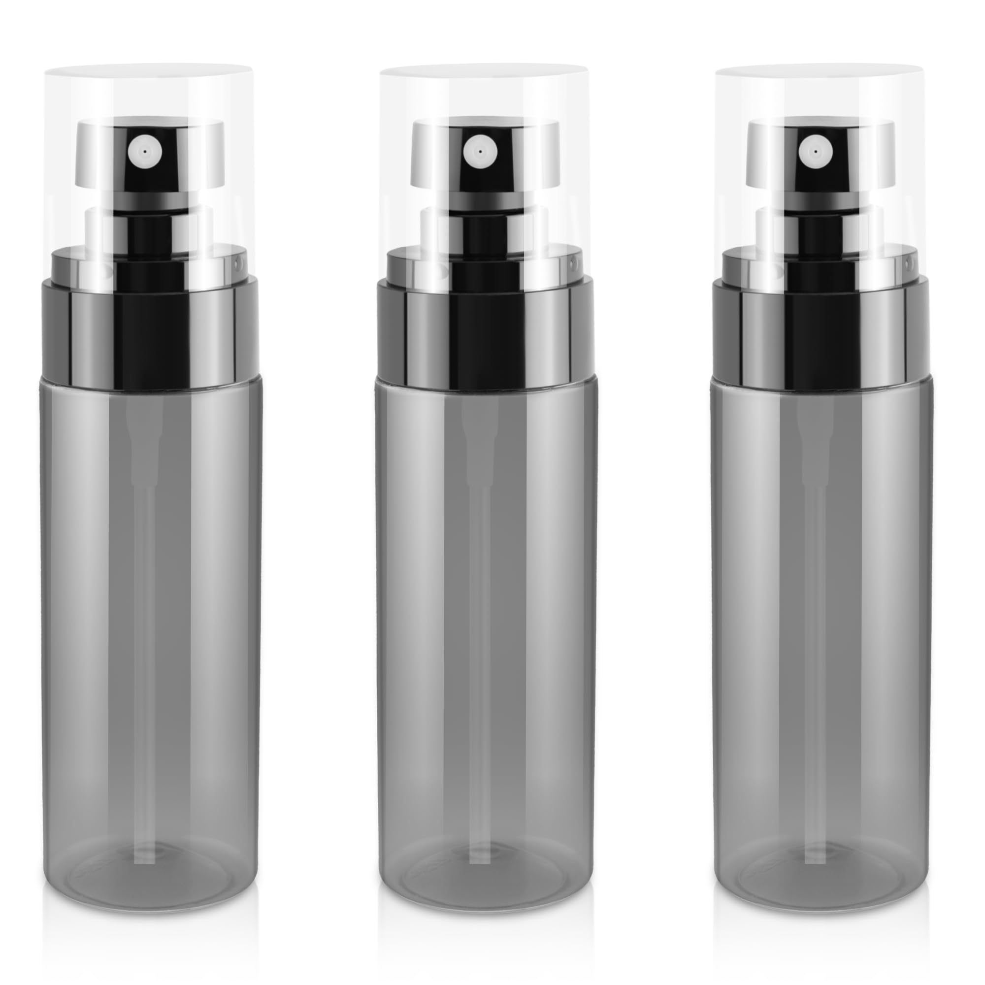 Givitasot 3Pack Small Spray Bottle, 2Oz Black Plastic Fine Mist Mini Spray Bottles, Empty Refillable Travel Spray Bottle, Mister