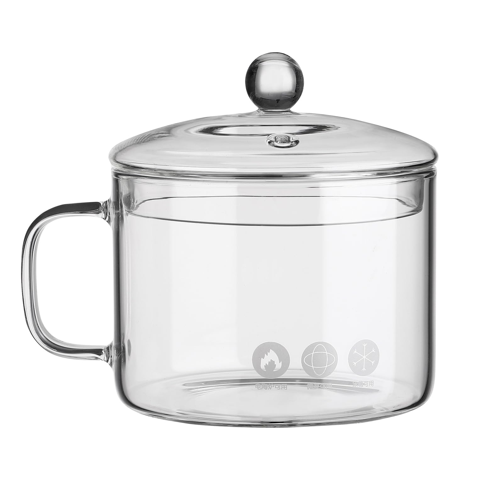 Glass Saucepan with Cover 1L/1Quarts Heatresistant Glass Simmer Pot Stovetop Pan with Lid Microwave Oven ware Cookware Set Cook